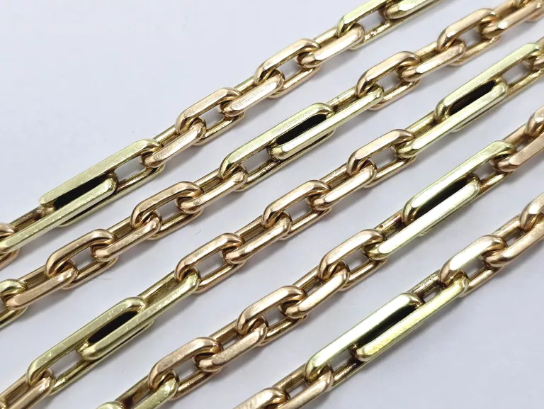 ZŁOTYM ŁAŃCUCH ANKIER DWA KOLORY ZŁOTA 585 50,55G 65CM