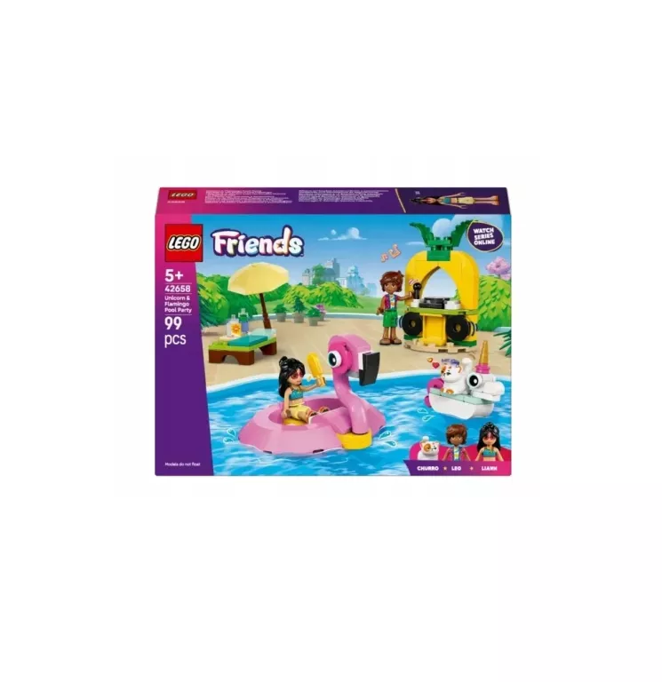 LEGO FRIENDS 42658 IMPREZA NA BASENIE Z JEDNOROŻCEM I FLAMINGIEM
