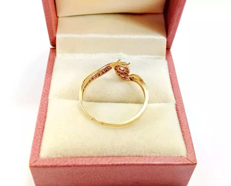 BŁYSKOTLIWY ZŁOTY PIERSCIONEK PR.585 R.21