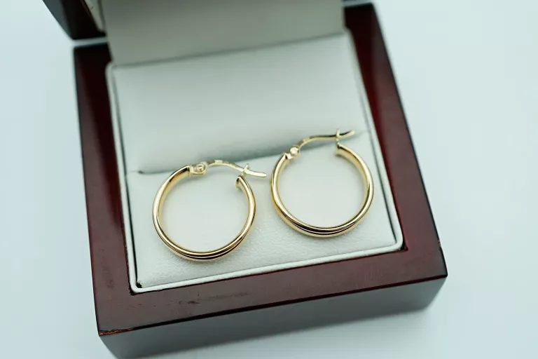 PIĘKNE ZŁOTE KOLCZYKI KOŁA PR585 14K 1,22G