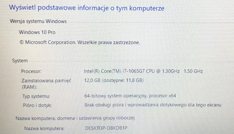 LAPTOP INSPIRON 3593  INTEL CORE I7 12GB/256GB