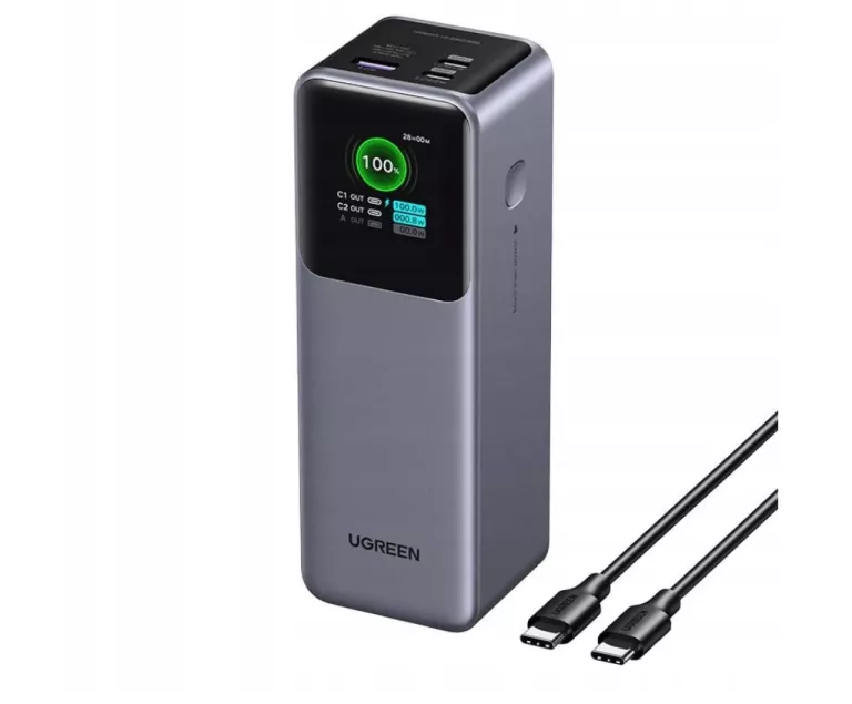 POWERBANK UGREEN NEXODE PB722 25000 MAH 200W USB-A / 2X USB-C SZARY