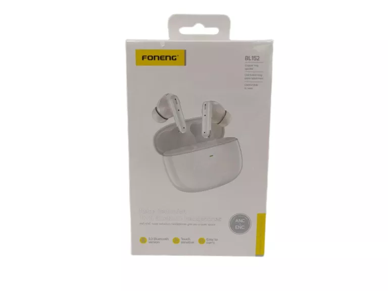 FONENG SŁUCHAWKI BLUETOOTH TWS BL152 ANC+ENC REDUKCJA SZUMÓW BIAŁE