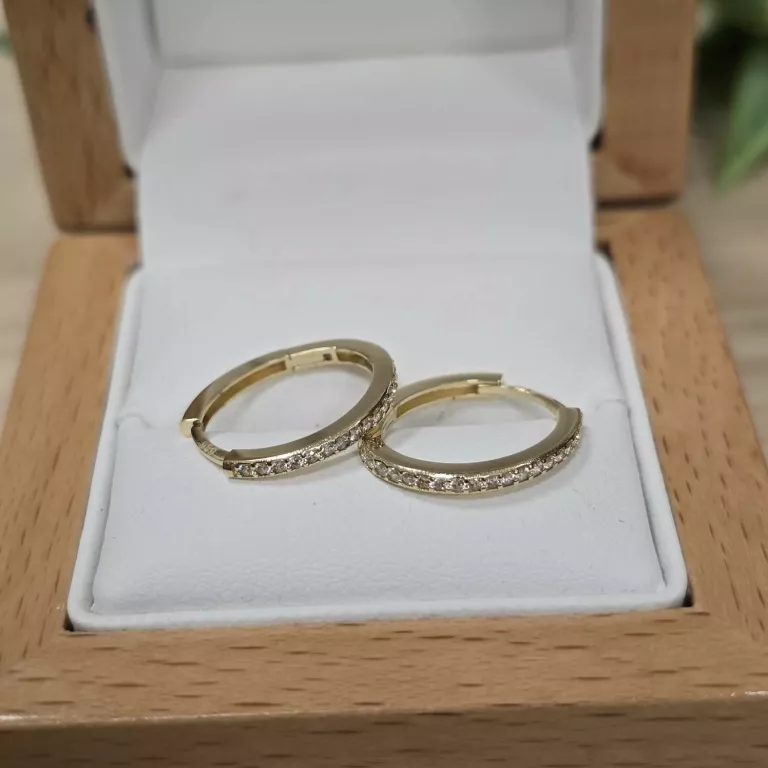 ŚLICZNE ZŁOTE KOLCZYKI PR.585 2,04 1,6CM DŁ.