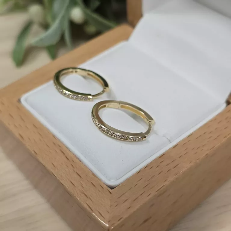 ŚLICZNE ZŁOTE KOLCZYKI PR.585 2,04 1,6CM DŁ.