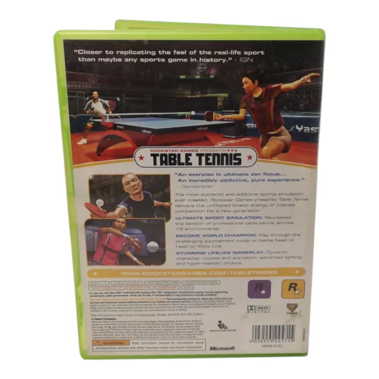 GRA XBOX 360 ROCKSTAR GAMES PRESENTS - TABLE TENNIS