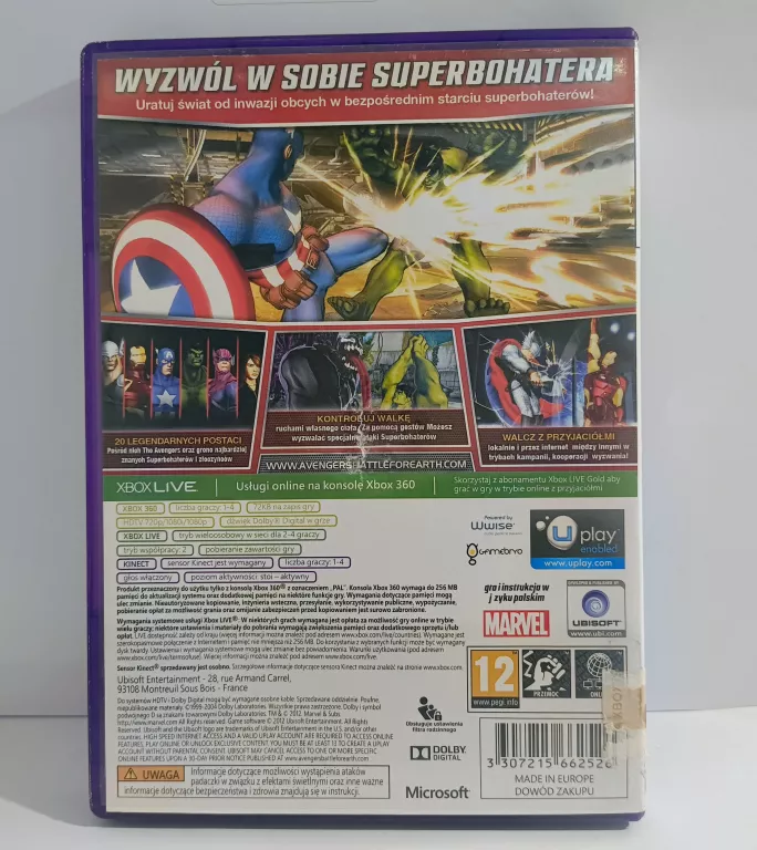 MARVEL AVENGERS BITWA O ZIEMIĘ PL  XBOX 360