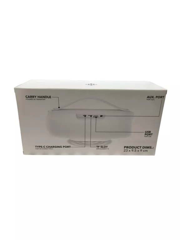 GŁOŚNIK BEZPRZEWODOWY BLUETOOTH USB-C GŁOŚNIK PRZENOŚNY KABLE W ZESTAWIE