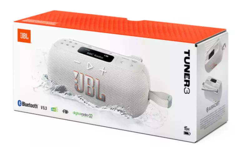 JBL TUNER 3 BIAŁY /GŁOŚNIK PRZENOŚNY /RADIO DAB I FM/ DEALER 1200130024054