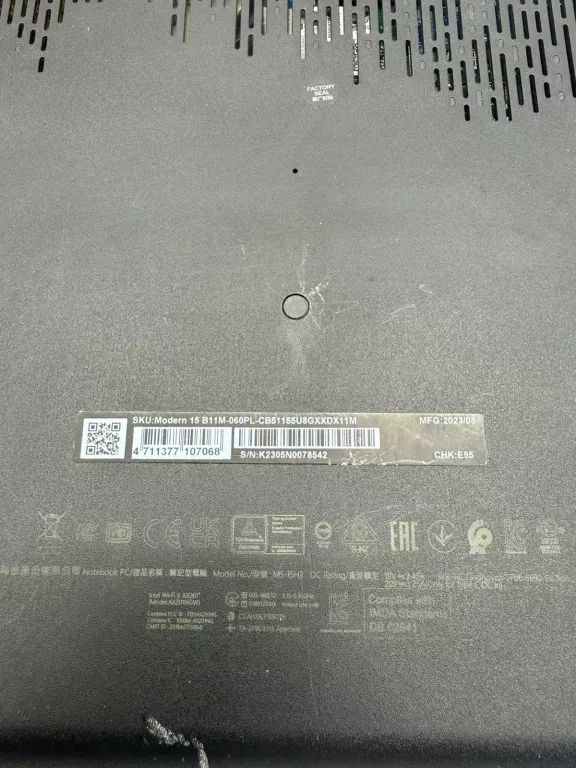 LAPTOP MSI MODERN 15 8/512GB I5-1155G7 WIN11 + ŁADOWARKA BDB STAN!