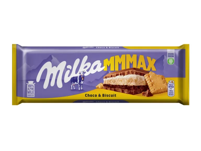 CZEKOLADA XXL MILKA MMMAX 300G CHOCO & BISCUIT HERBATNIK Z KREMEM