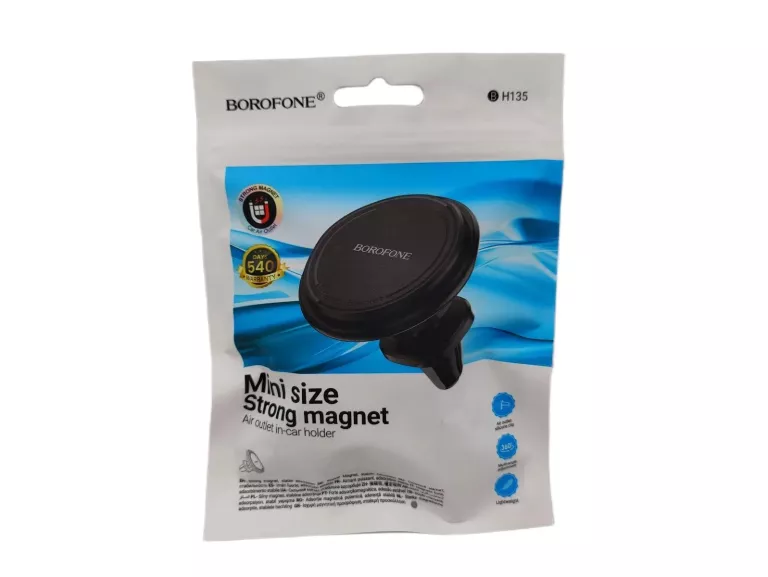 BOROFONE UCHWYT SAMOCHODOWY BH135 PARKER MAGNETYCZNY NA KRATKĘ CZARNY