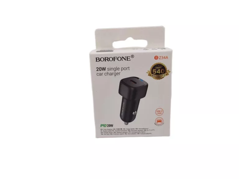 BOROFONE ŁADOWARKA SAMOCHODOWA BZ34A CLOUD - TYP C - PD 20W CZARNA