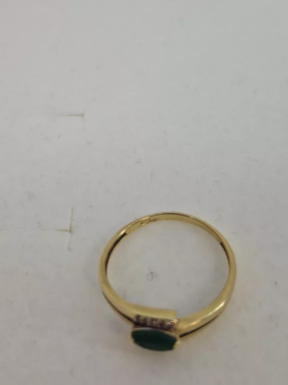 ZŁOTY PIERŚCIONEK Z ZIELONYM OCZKIEM PR 585 W.1,73G R.13