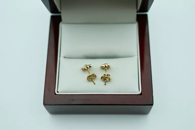 ŚLICZNE ZŁOTE KOLCZYKI MIŚKI PR585 14K 1,33G