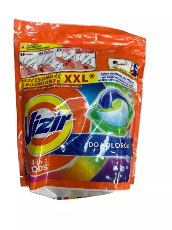 KAPSUŁKI DO PRANIA KOLORÓW ALL-IN-1 PODS VIZIR 44 SZT