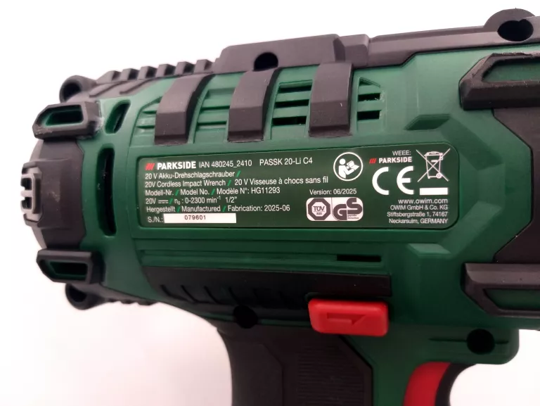 KLUCZ UDAROWY PARKSIDE PASSK 20-LI C4 BATERIA WALIZKA