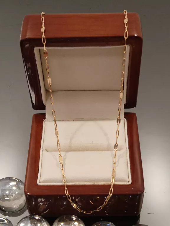 PIĘKNY ZŁOTY ŁAŃCUSZEK SPLOT ,, ANKIER BLASZKI,, PRÓBA 585