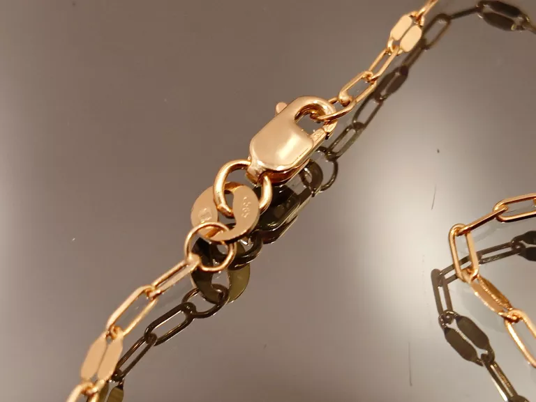 PIĘKNY ZŁOTY ŁAŃCUSZEK SPLOT ,, ANKIER BLASZKI,, PRÓBA 585