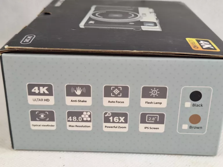 APARAT CYFROWY 4K, 48 MP, AUTOFOKUS, 2 BATERIE