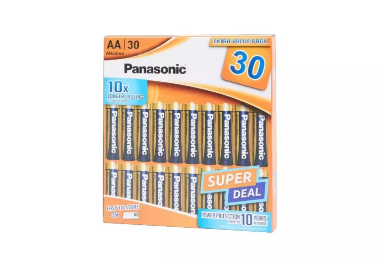 PANASONIC 30 SZT. BATERIE ALKALICZNE R6 AA LONGER LASTING PALUSZKI