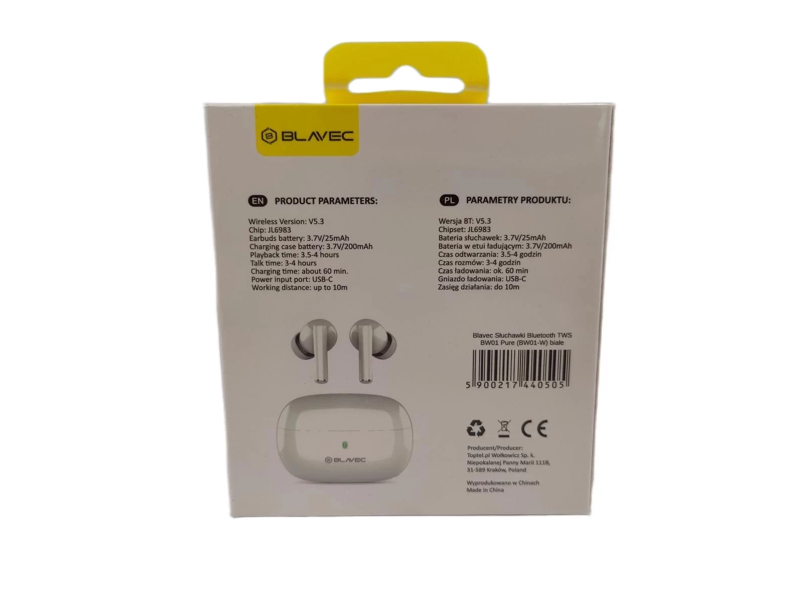 blavec-biale-sluchawki-bluetooth-tws-bw01-pure-bw01-w-ean-gtin-5900217481089