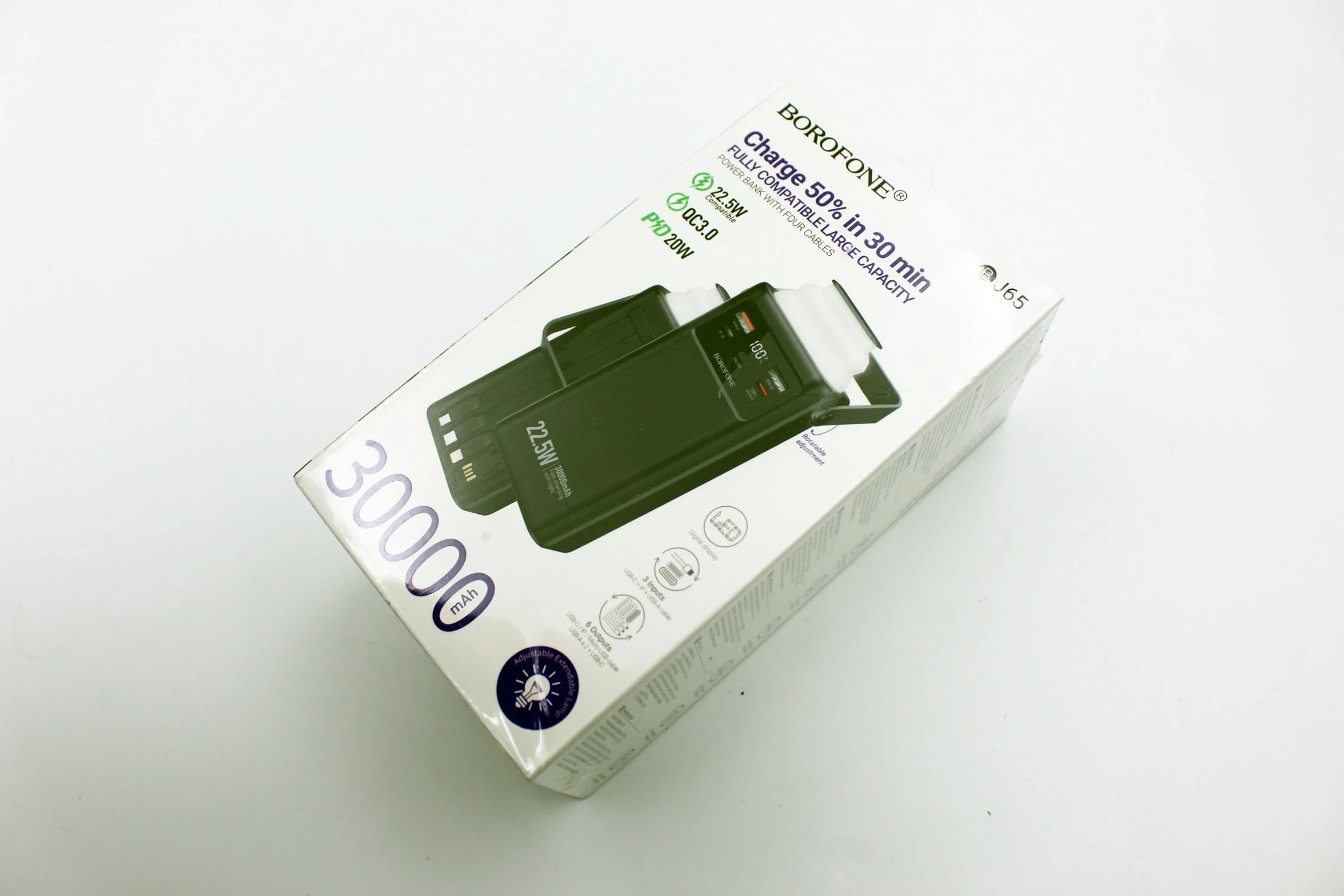 borofone-power-bank-30000mah-bj65-high-2xusb-typ-c-qc-30-225w-pojemnosc-akumulatora-30000