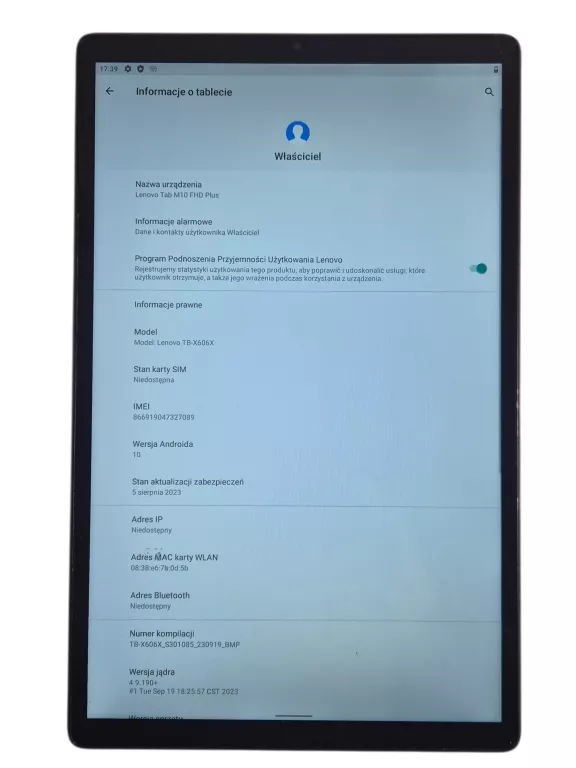 tablet-lenovo-m10-fhd-4gb-64gb-fajny-stan-w-pelni-sprawny-gliwice-ean-gtin-0194552945404