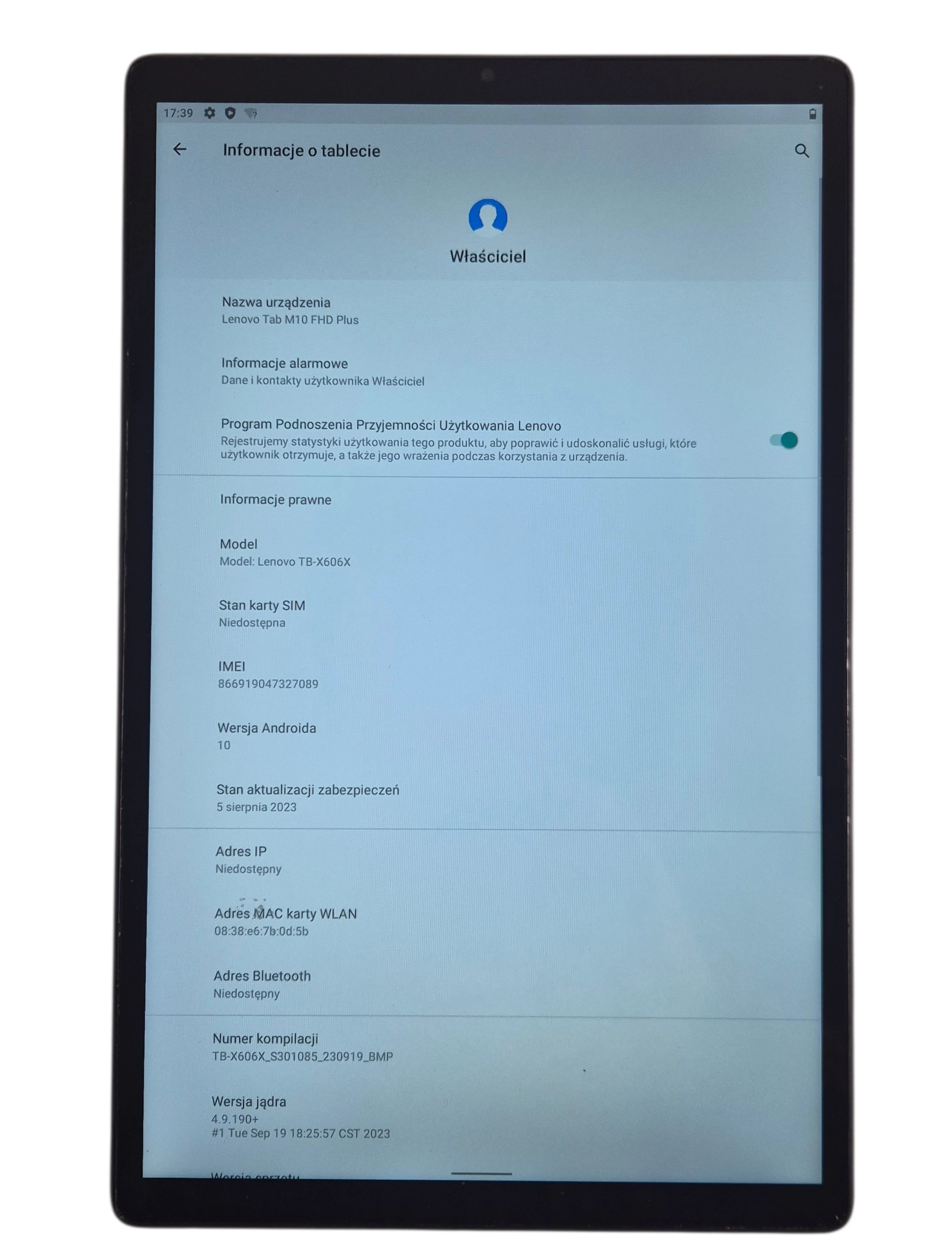 tablet-lenovo-m10-fhd-4gb-64gb-fajny-stan-w-pelni-sprawny-gliwice-ean-gtin-0194552945404