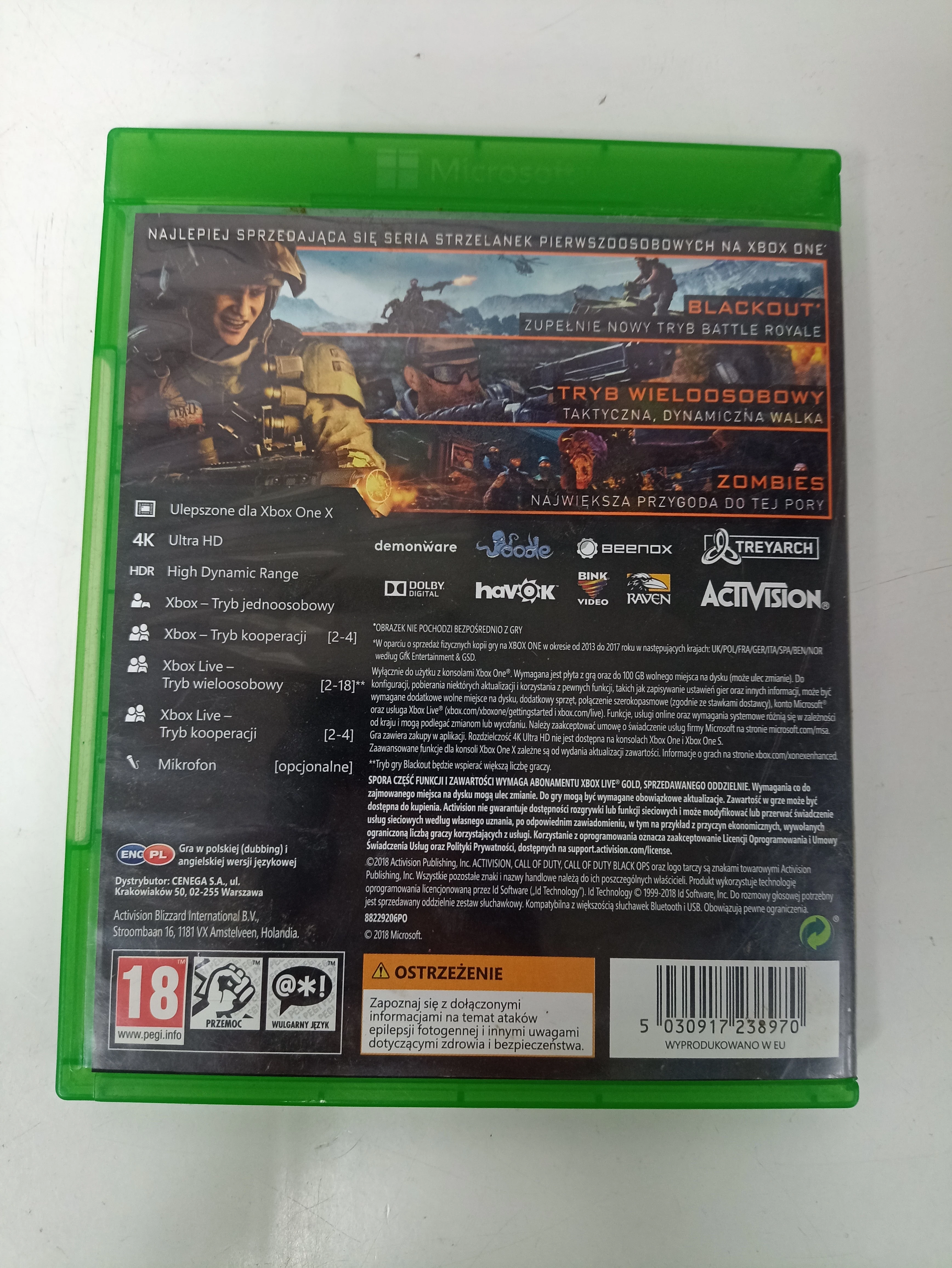 Jeu Xbox One Call Of Duty Black Ops 4 (III) - Neuf Sous Blister Scellé - PEGI 18, Multijoueur - Édition Standard