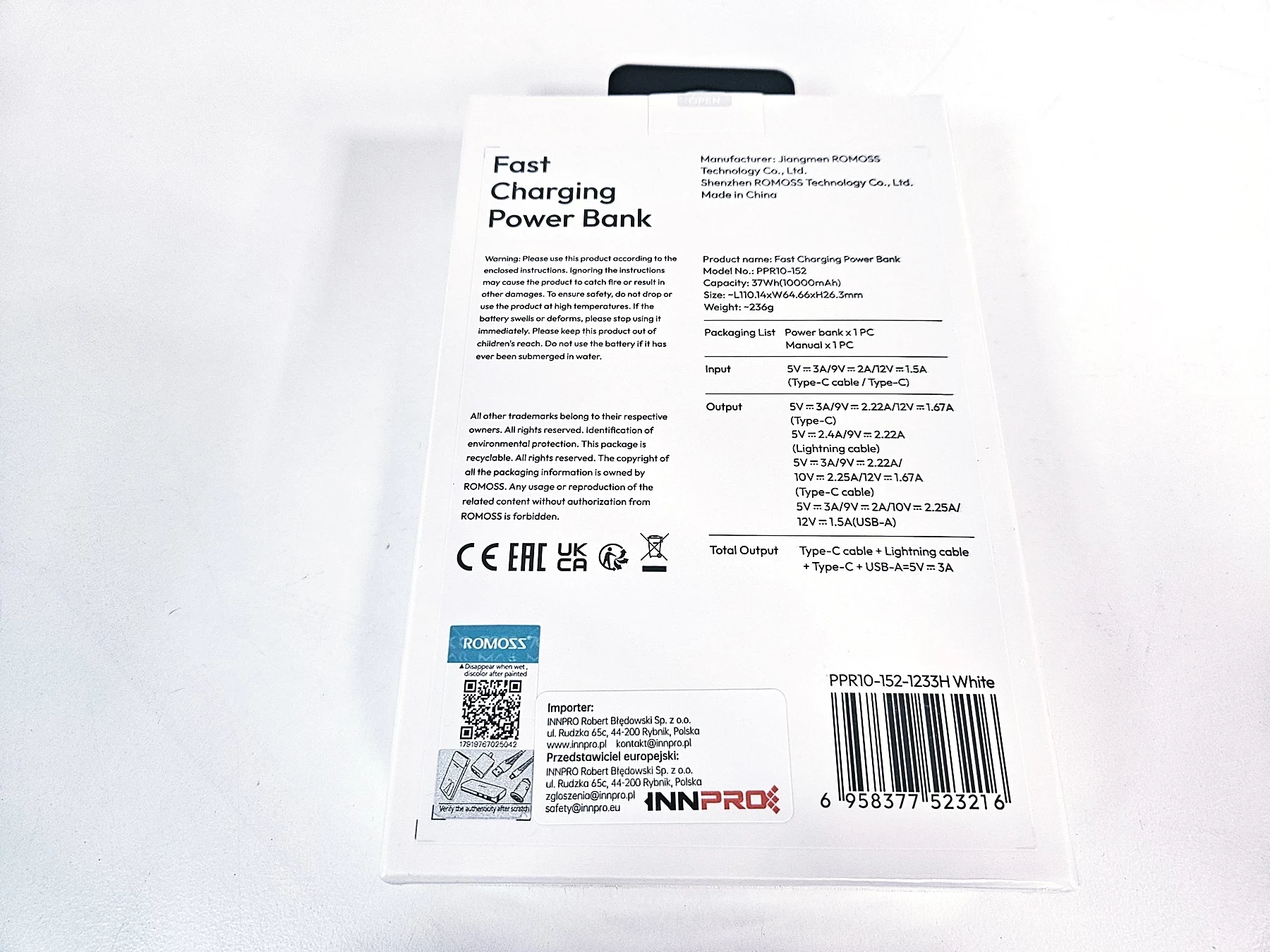 powerbank-romoss-ppr10-10000mah-bialy-ean-gtin-6958377523216