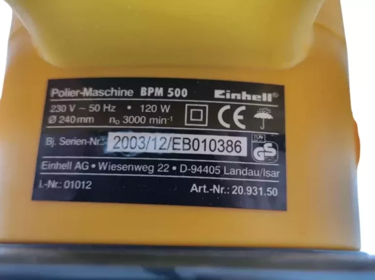 polerka-samochodowa-einhell-bpm-500-120w-tarcza-240mm-stan-11323-2