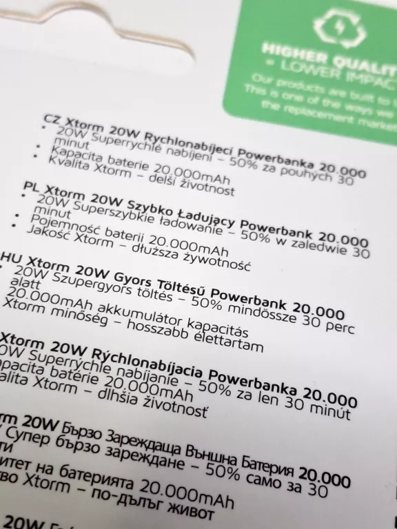 POWERBANK 20000MAH XTORM