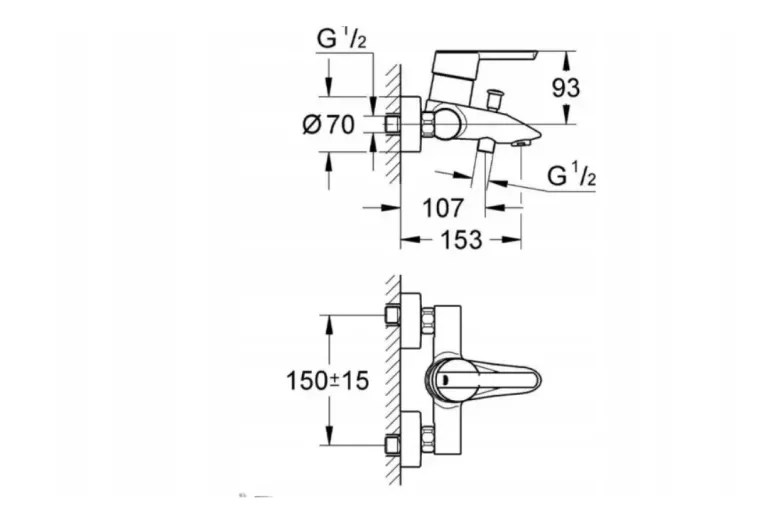 JEDNOUCHWYTOWA BATERIA WANNOWA GROHE FEEL 32269000
