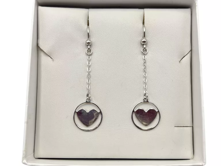 DELIKATNY SREBNY KOMPLET SERDUSZSKA SREBRO 925 WG:5,6G, P:925