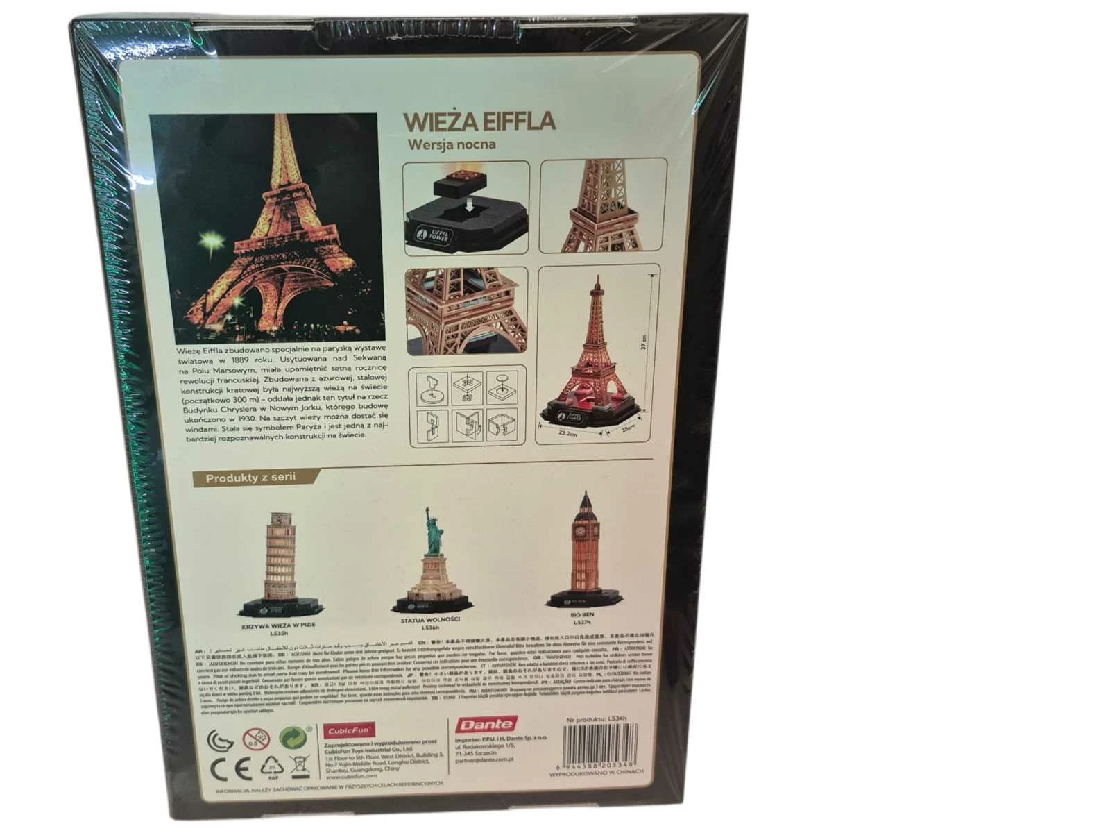 puzzle-3d-wieza-eiffla-led-cubic-fun-53el-ean-gtin-6944588205348