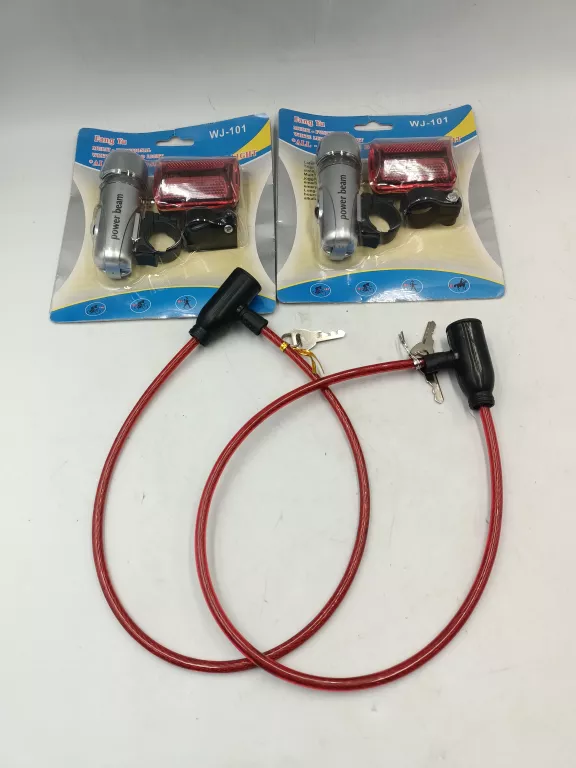 ZESTAW ROWEROWY LAMPKI I ZAPIĘCIA 2SZT