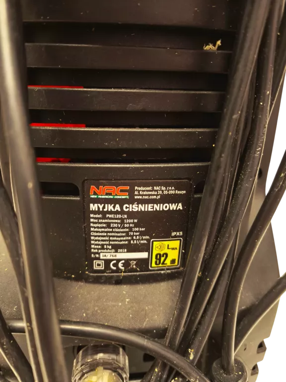 MYJKA CIŚNIENIOWA NAC PWE 120 LN