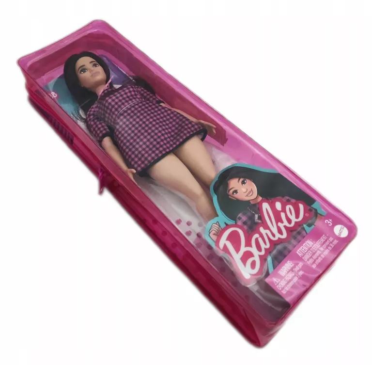 LALKA BARBIE MATTEL FASHIONISTAS SUKIENKA W RÓŻOWĄ KRATKĘ