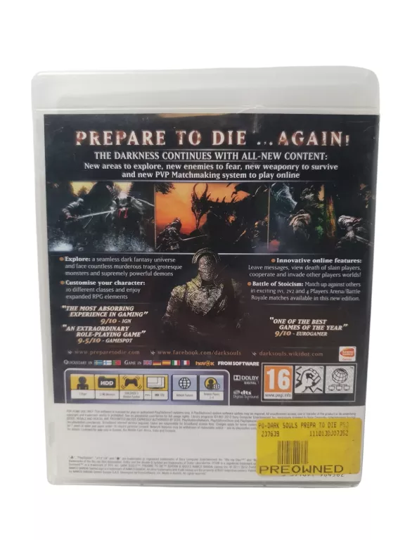 GRA DARK SOULS PREPARE TO DIE EDITION PS3