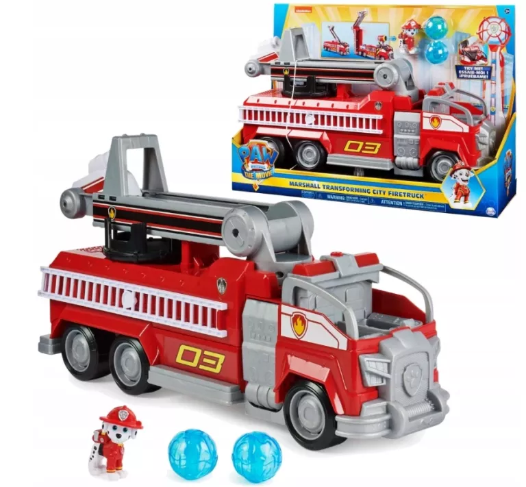 WÓZ STRAŻACKI SPIN MASTER PSI PATROL MARSHALL TRANSFORMING CITY FIRETRUCK