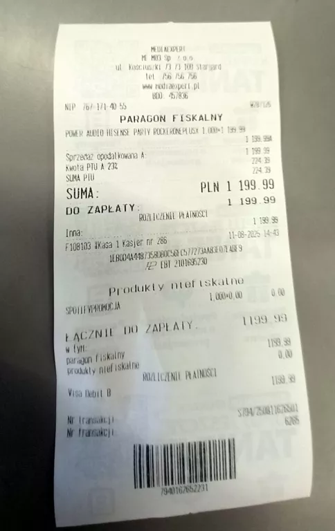 GŁOŚNIK HISENSE PARTY ROCKER ONE PLUS KOMPLET GWARANCJA