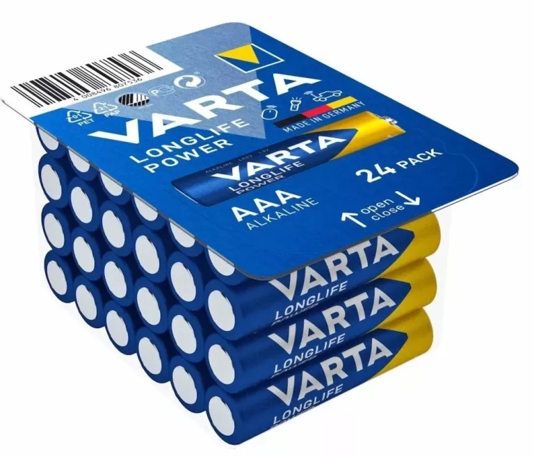 BATERIE ALKALICZNE VARTA LONGLIFE POWER AAA 1,5V 24 SZT. *STAN FABRYCZNY*
