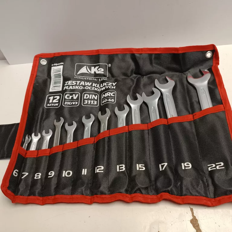 K2 ZESTAW KLUCZY PŁASKO-OCZKOWYCH 12SZT