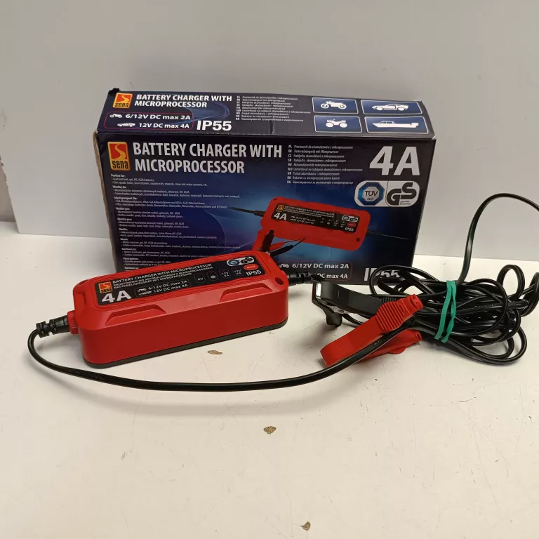 ŁADOWARKA PROSTOWNIK SAMOCHODOWY DO AKUMULATORÓW DC 2/4 A, 6V I 12V  IP55