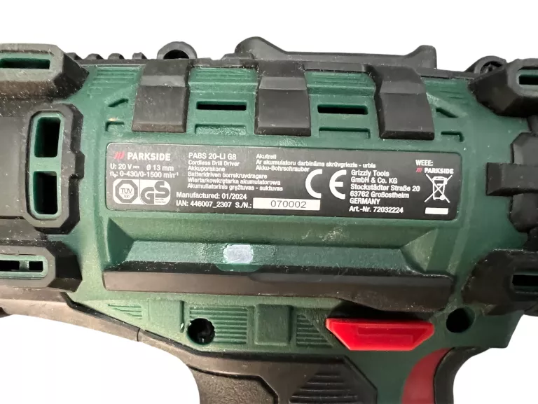 WKRĘTARKA PARKSIDE PABS 20-LI G8