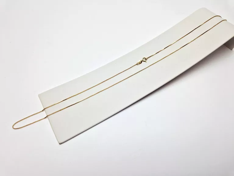 ZŁOTY ŚLICZNY DROBNY ŁANCUSZEK KOSTKA [585, 1,07G, 49CM]