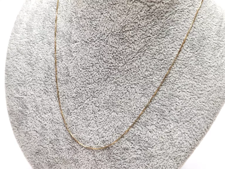 ZŁOTY ŚLICZNY DROBNY ŁANCUSZEK KOSTKA [585, 1,07G, 49CM]