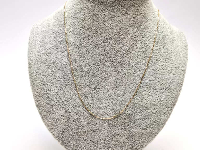 ZŁOTY ŚLICZNY DROBNY ŁANCUSZEK KOSTKA [585, 1,07G, 49CM]