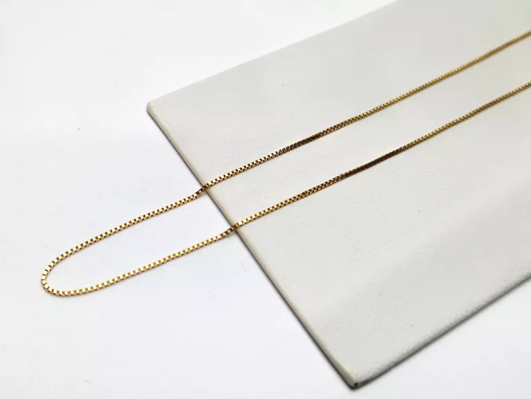 ZŁOTY ŚLICZNY DROBNY ŁANCUSZEK KOSTKA [585, 1,07G, 49CM]